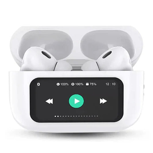 Airpods A9 Pro 5th Gen Digital Display ANC+ENC + Wisdom Screen + Ear Detection Light Sense Earbuds