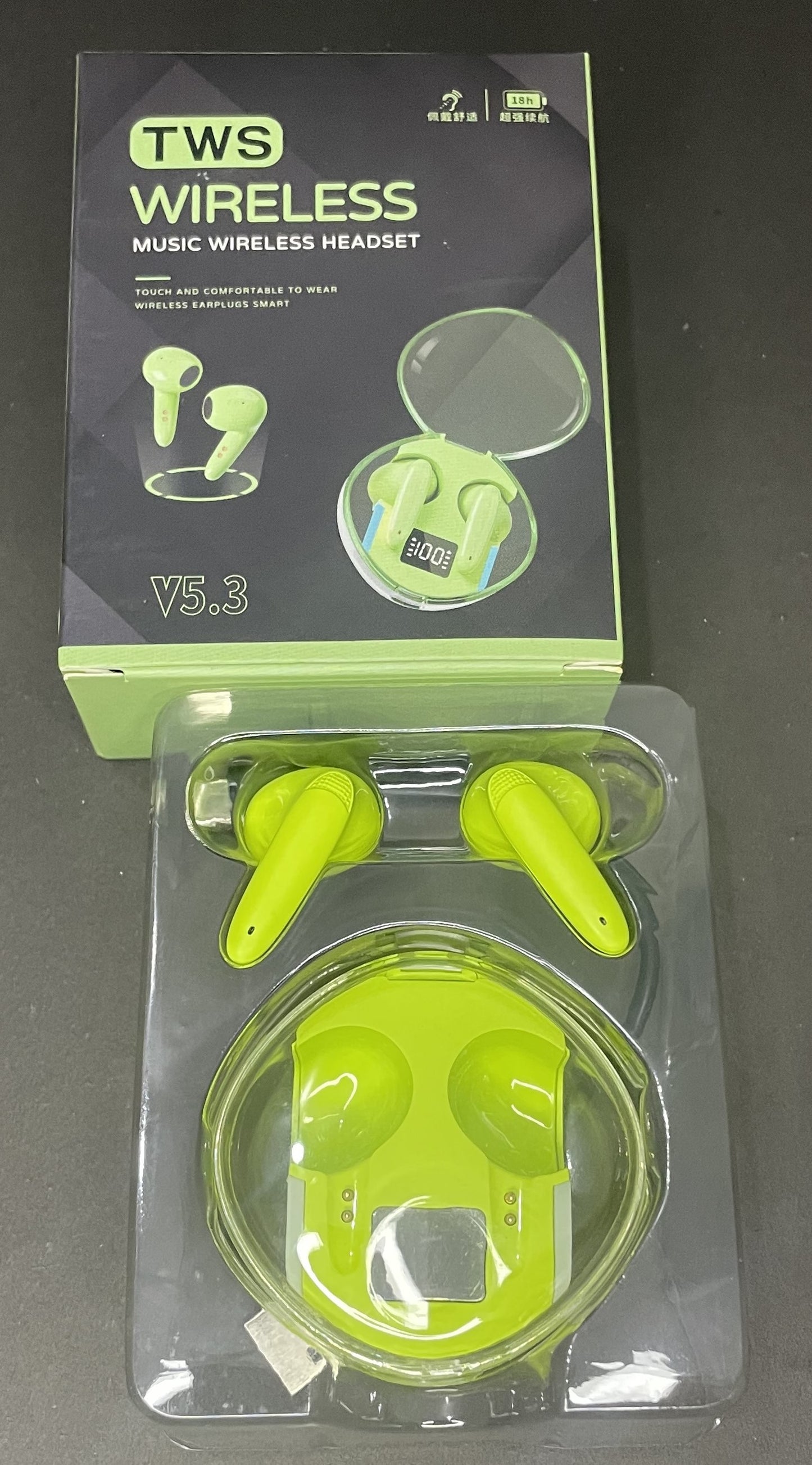 TWS Wireless V5.3+EDR Transparency Headphones with ENC and LED Power Digital Display Stereo Sound Earphones