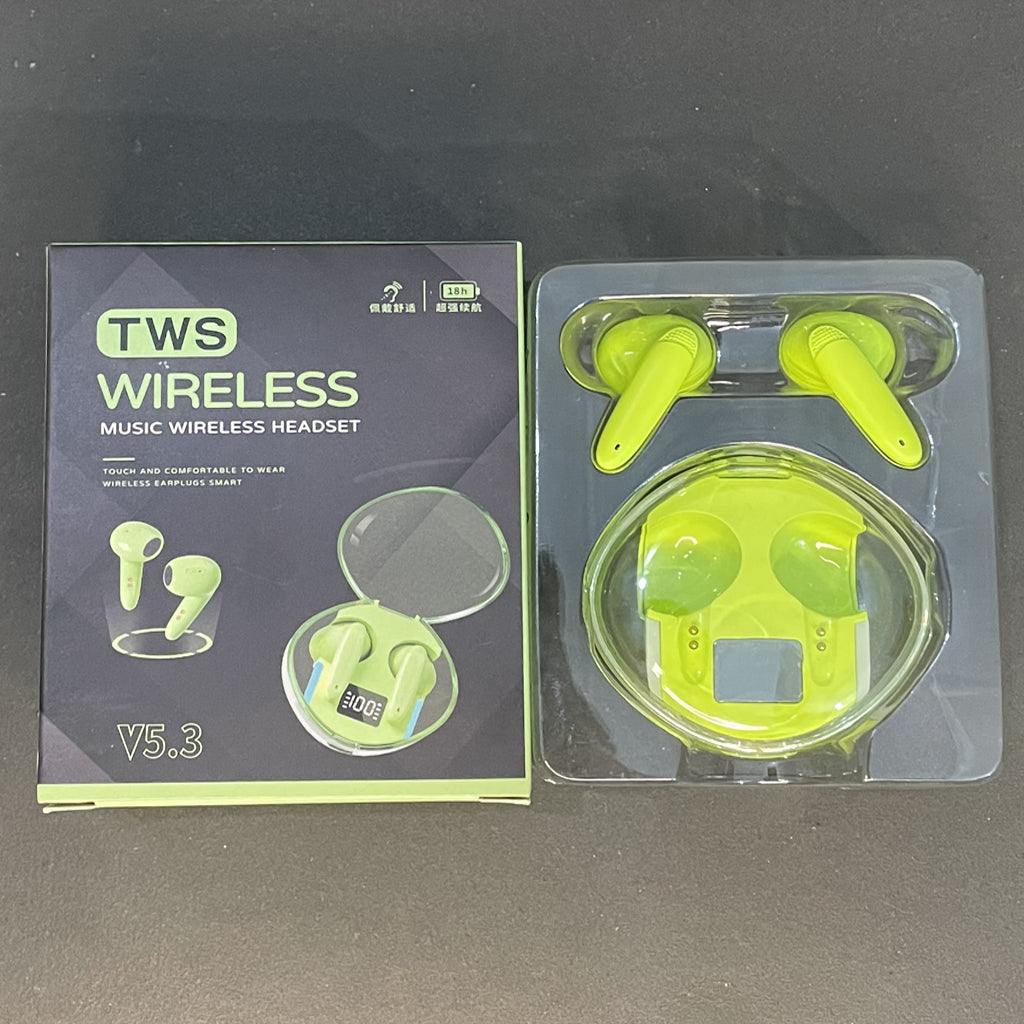 TWS Wireless V5.3+EDR Transparency Headphones with ENC and LED Power Digital Display Stereo Sound Earphones