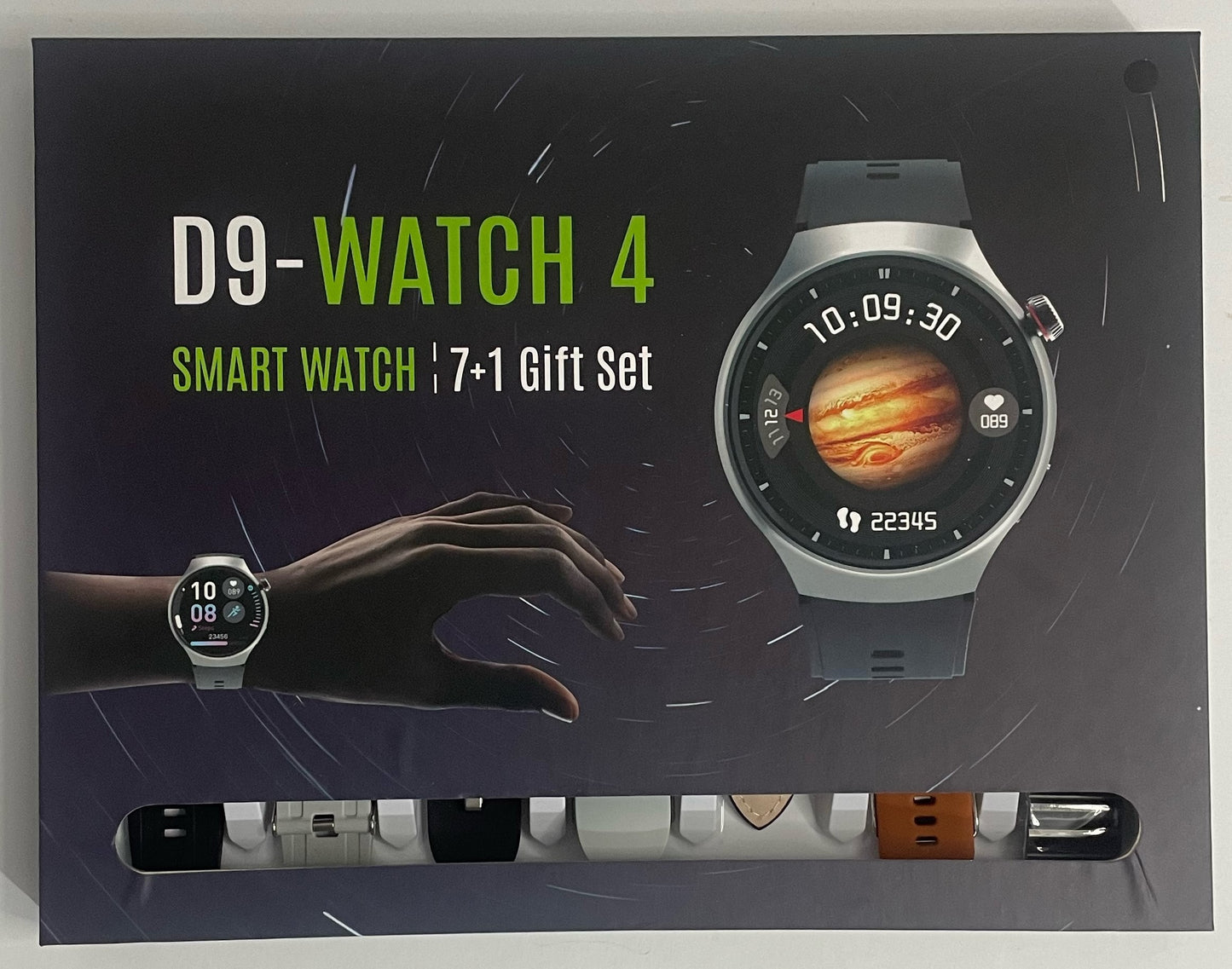 D9 Watch 4 Smart Watch 7 in 1 with 49mm OLED Display, Wireless Charging, AI Voice, Multi-Sport Mode