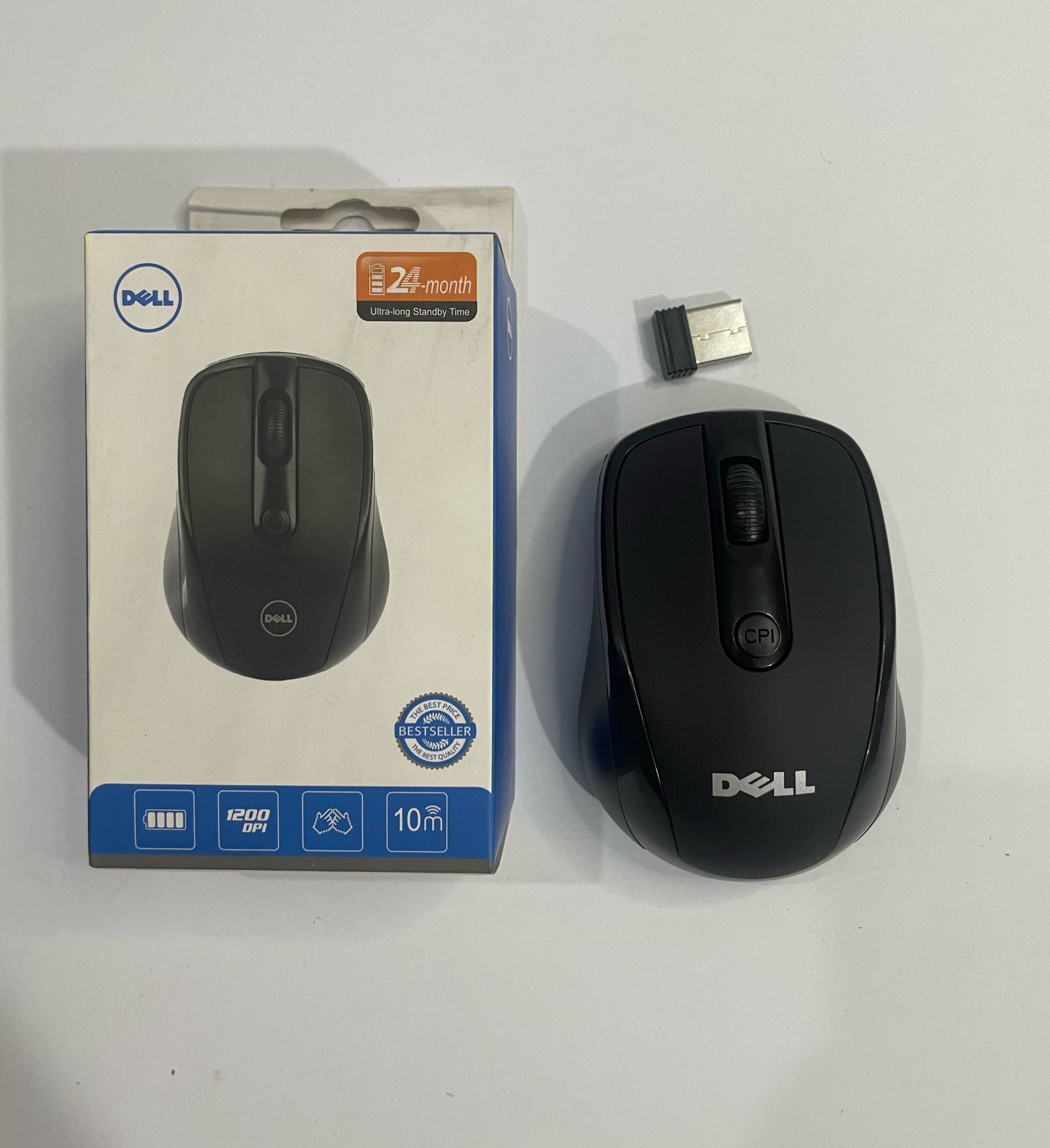 Dell 888 Wireless Optical Mouse - Advanced 2.4 GHz RF Connectivity, 1000 DPI Optical Tracking, Plug and Play