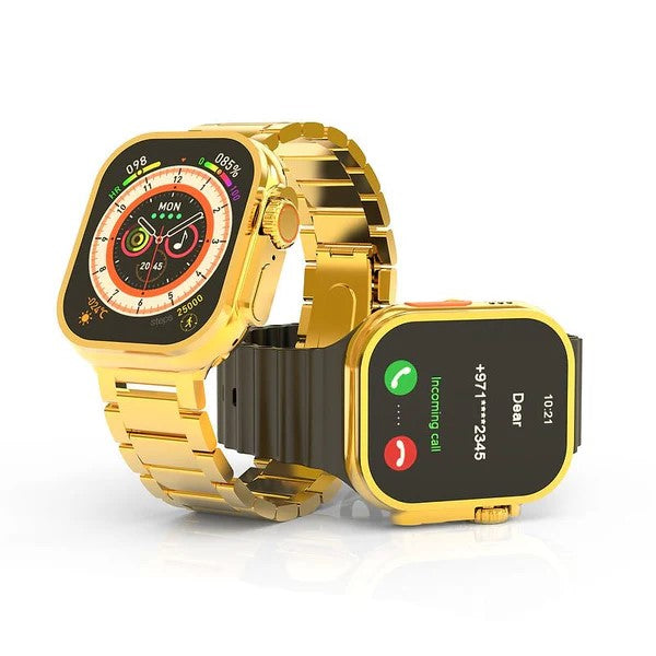 G9 Ultra Pro Smart Watch (Golden Edition) – 49MM Ultra Series 8 | IPS Display | NFC | Bluetooth Calling | Wireless Charging | Multi-Sport Fitness Tracker