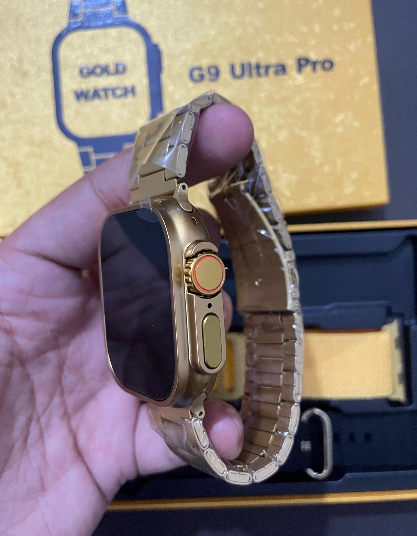 G9 Ultra Pro Smart Watch (Golden Edition) – 49MM Ultra Series 8 | IPS Display | NFC | Bluetooth Calling | Wireless Charging | Multi-Sport Fitness Tracker