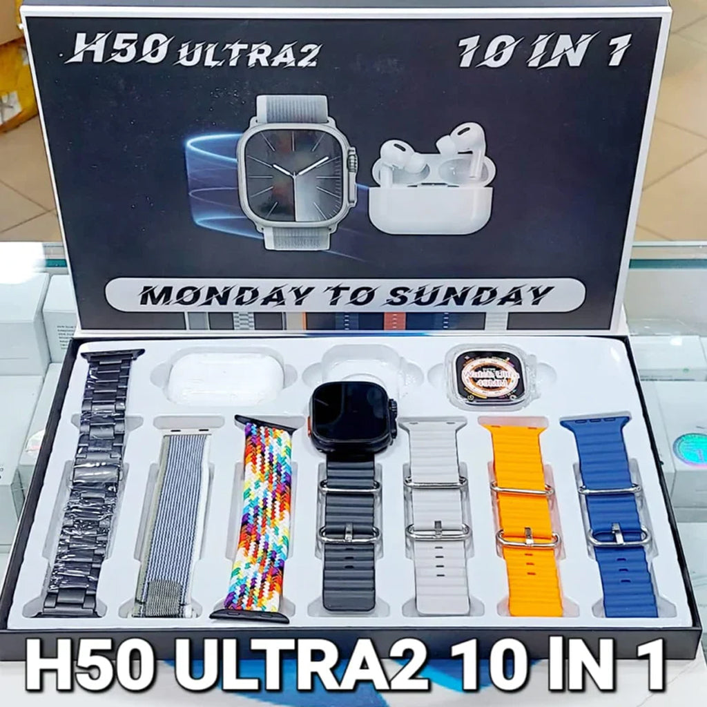 H50 Ultra Smart Watch 7 in 1 watch straps With Airpods Pro 5