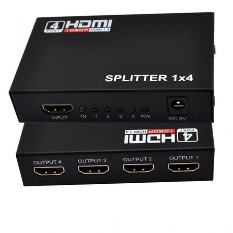 HDMI Splitter 1 In 4 Out | 4K Ultra HD 1080p | HDMI 1.4v with 3D Support and DTS-HD Audio