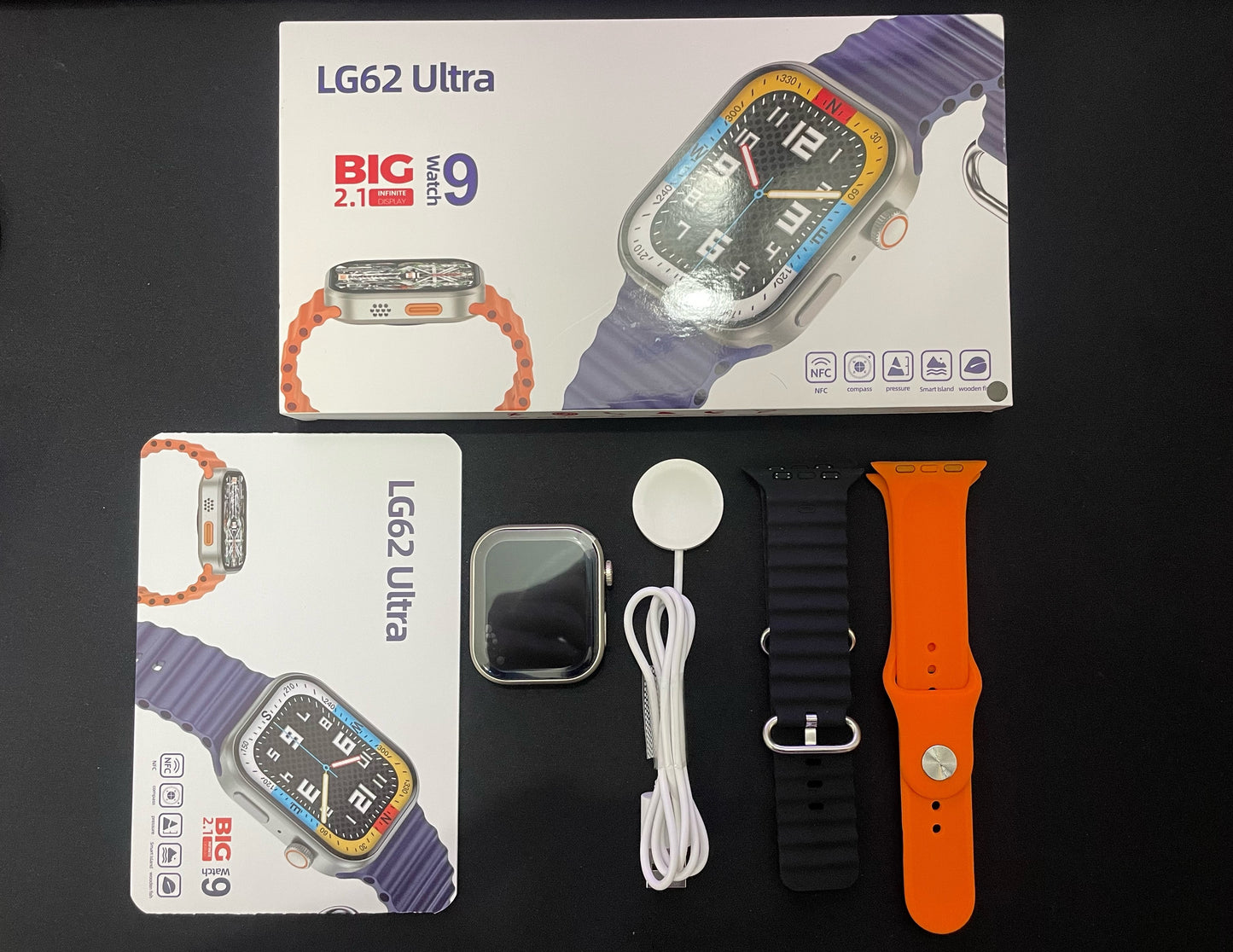 LG62 Ultra Smart Watch with BIG 2.1-Inch IPS Display – Bluetooth 5.0, Fitness Tracking, Smart Notifications, and Heart Rate Monitor for Android & iOS