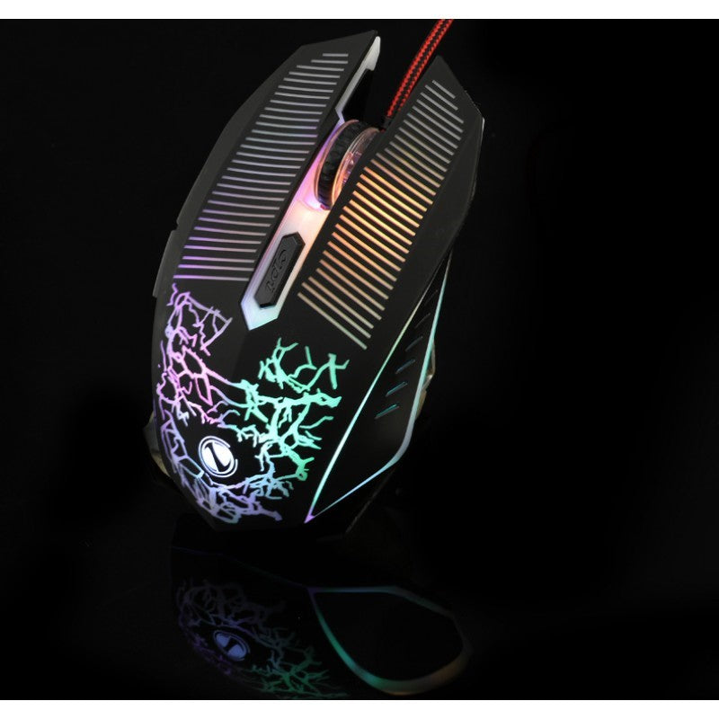 Limeide V6 Gaming Mouse with Seven-Color LED Dazzle - 1800 DPI Optical Engine With 6 Buttons