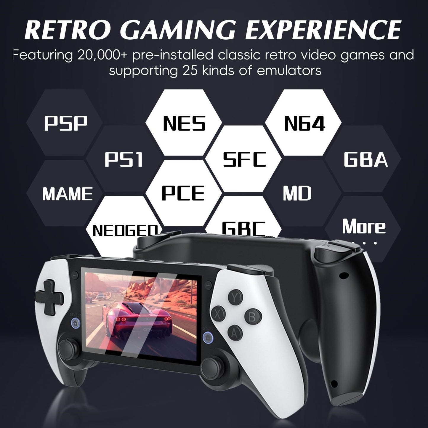 M25 Retro Handheld Game Console – 2024 Edition, 20,000+ Classic Games, 4.3-Inch IPS HD Display, 64GB Expandable Storage, 3000mAh Battery, TV Connectivity