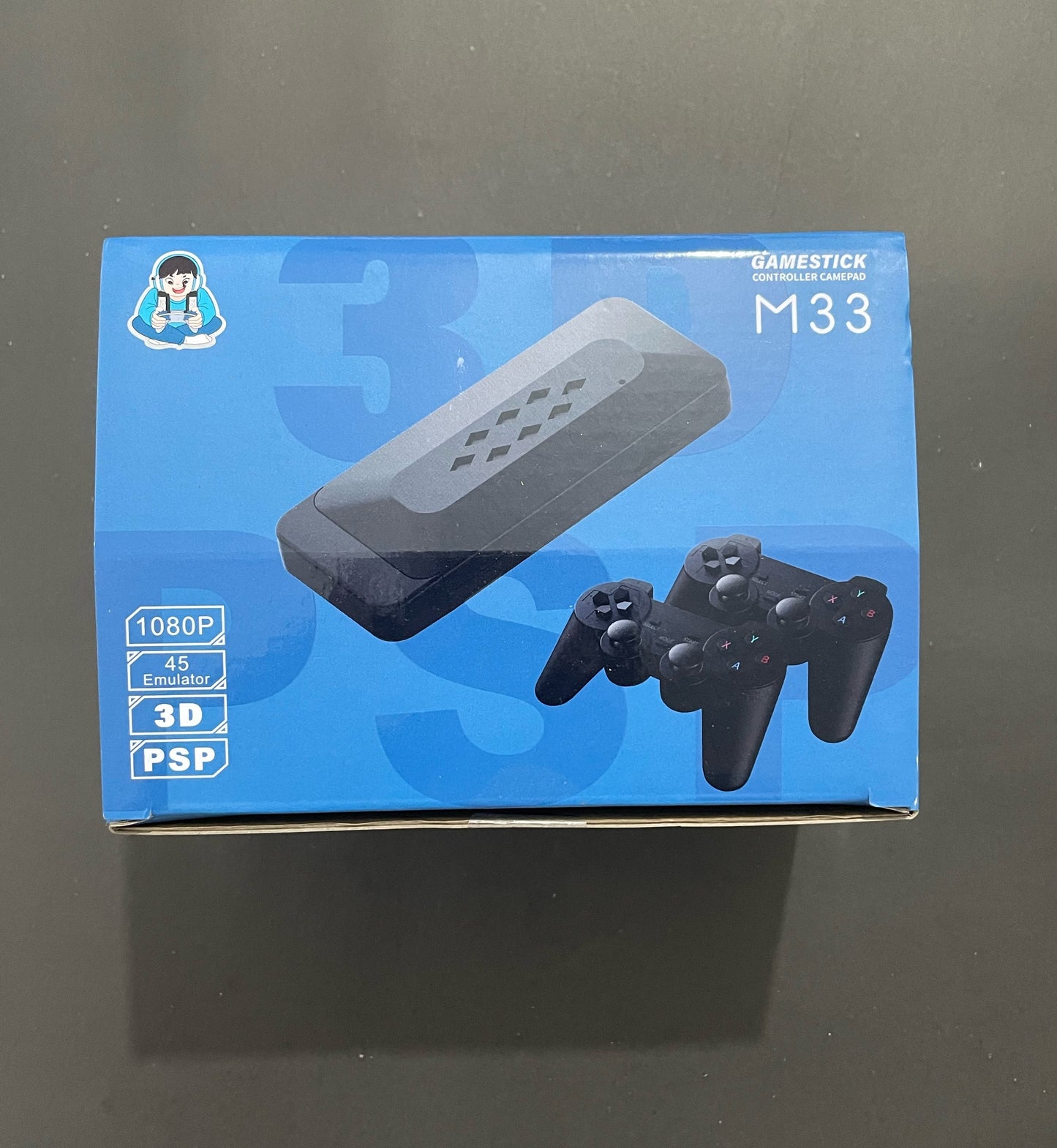 M33 4K Game Stick | 64GB Built-in 33,000 Games, 45 Classic Emulators, Dual 2.4G Wireless Controllers | Plug-and-Play, 4K HDMI Output