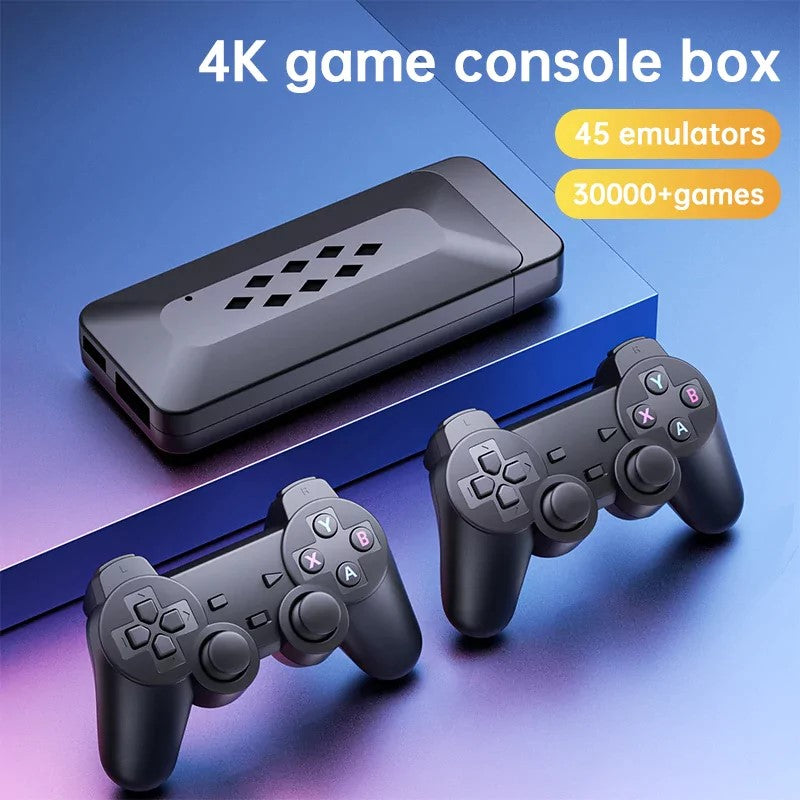 M33 4K Game Stick | 64GB Built-in 33,000 Games, 45 Classic Emulators, Dual 2.4G Wireless Controllers | Plug-and-Play, 4K HDMI Output