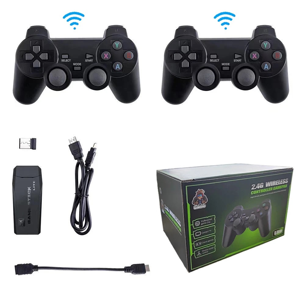 M8 4K Game Stick Console with 20000+ Retro Games | Wireless Controllers | HDMI Output | 64GB TF Card | Quad-Core Gaming Stick