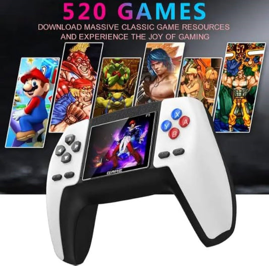 P5 Handheld Game Console | 520 Built-in Classic Games, 3-Inch Portable Screen, AV TV Connection, Rechargeable Battery | Retro Gaming for On-the-Go Entertainment