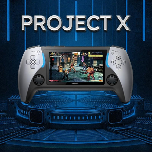 PROJECT-X Handheld Game Console | 4.3-Inch IPS Screen, 40,000+ Games Preinstalled, Portable HD Gaming with Multimedia Support | TV Connection, Long Battery Life