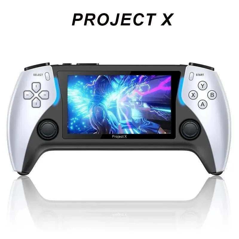 PROJECT-X Handheld Game Console | 4.3-Inch IPS Screen, 40,000+ Games Preinstalled, Portable HD Gaming with Multimedia Support | TV Connection, Long Battery Life