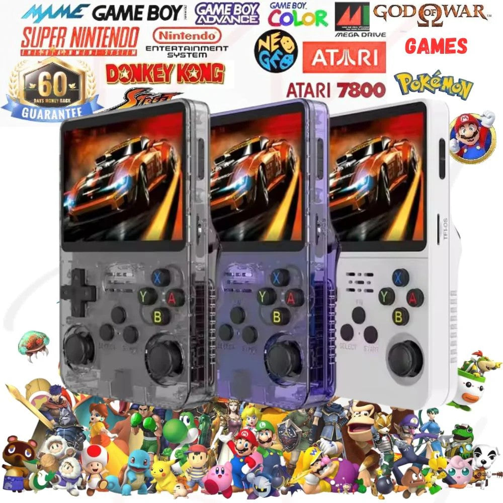 R36S Retro Handheld Game Console – 20,000+ Pre-Installed Games, 3.5-Inch IPS Display, 64GB Storage, Expandable to 256GB, Long Battery Life for Portable Retro Gaming