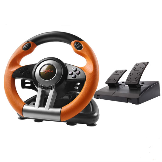 PXN V3 Pro Racing Wheel – 180-Degree Steering Wheel with Dual-Motor Feedback, Foldable Pedals, and Suction Mount