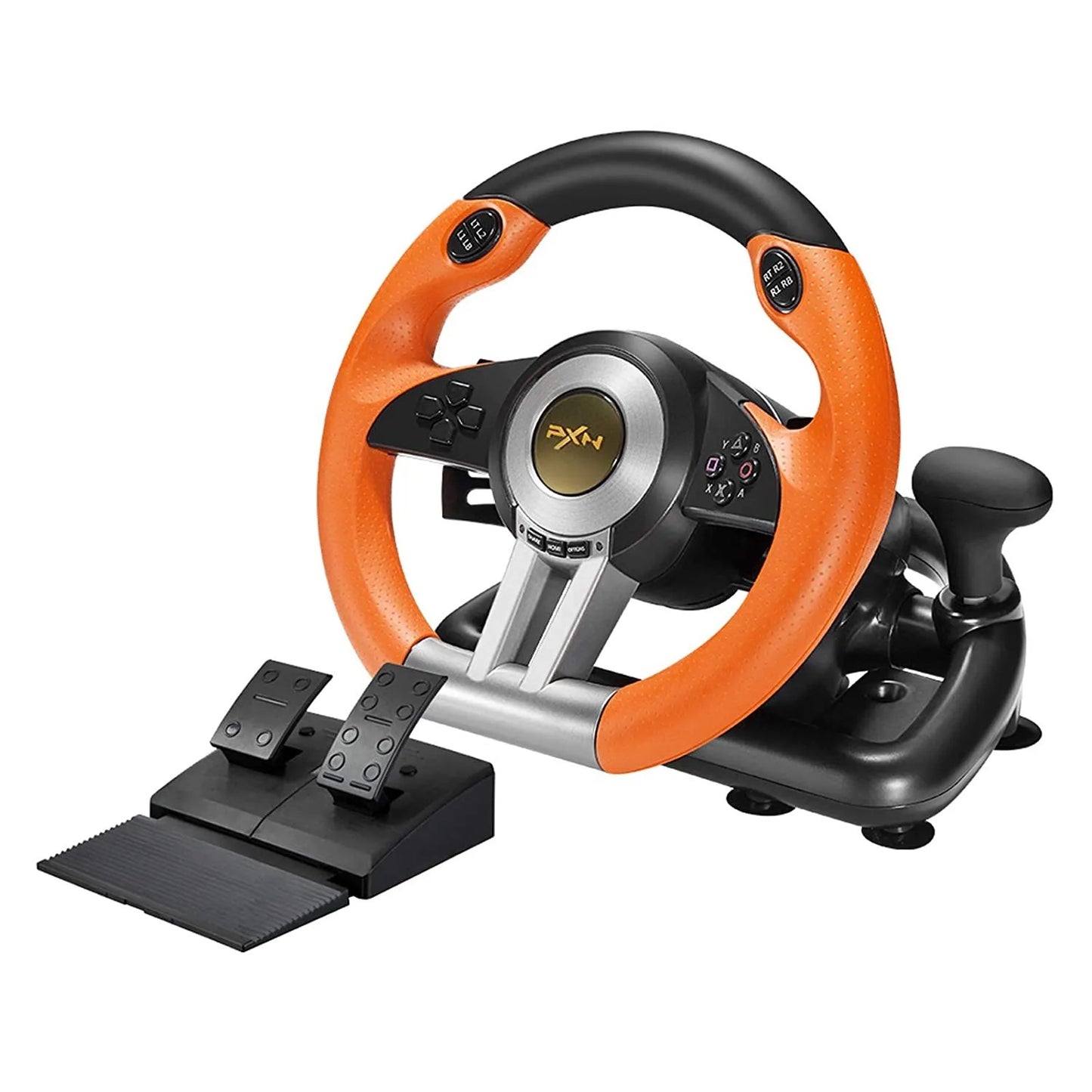 PXN V3 Pro Racing Wheel – 180-Degree Steering Wheel with Dual-Motor Feedback, Foldable Pedals, and Suction Mount