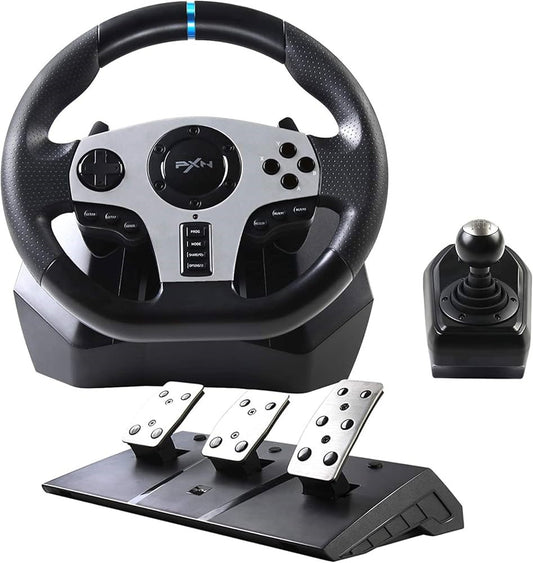 PXN V9 Racing Wheel – 270°/900° Steering Wheel with Pedals and 6-Speed Shifter for PC, PS4, Xbox Series X/S, and Nintendo Switch