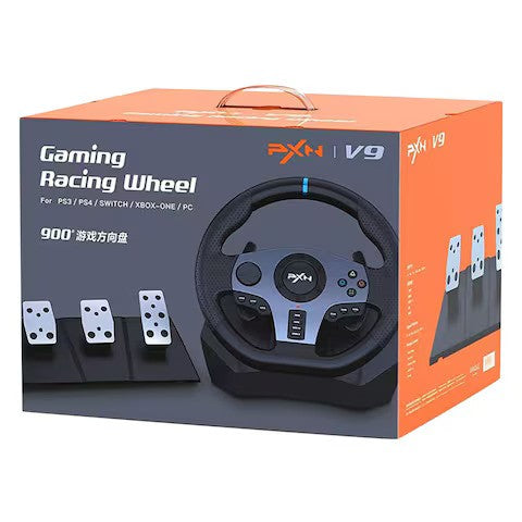 PXN V9 Racing Wheel – 270°/900° Steering Wheel with Pedals and 6-Speed Shifter for PC, PS4, Xbox Series X/S, and Nintendo Switch