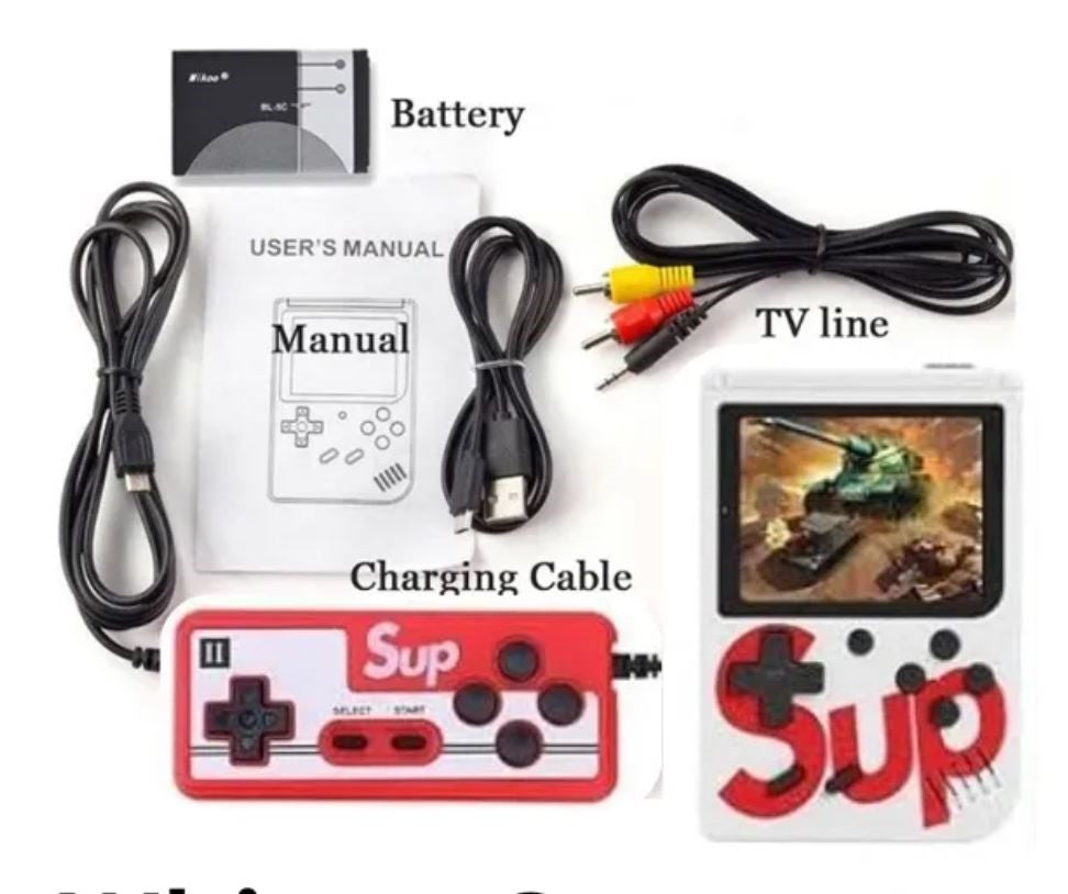 SUP 2 Player 400-in-1 Retro Handheld Game Console – Portable Gaming Device with 3.0-Inch TFT Color Screen, Rechargeable Battery, TV Connectivity, and Classic Games Library