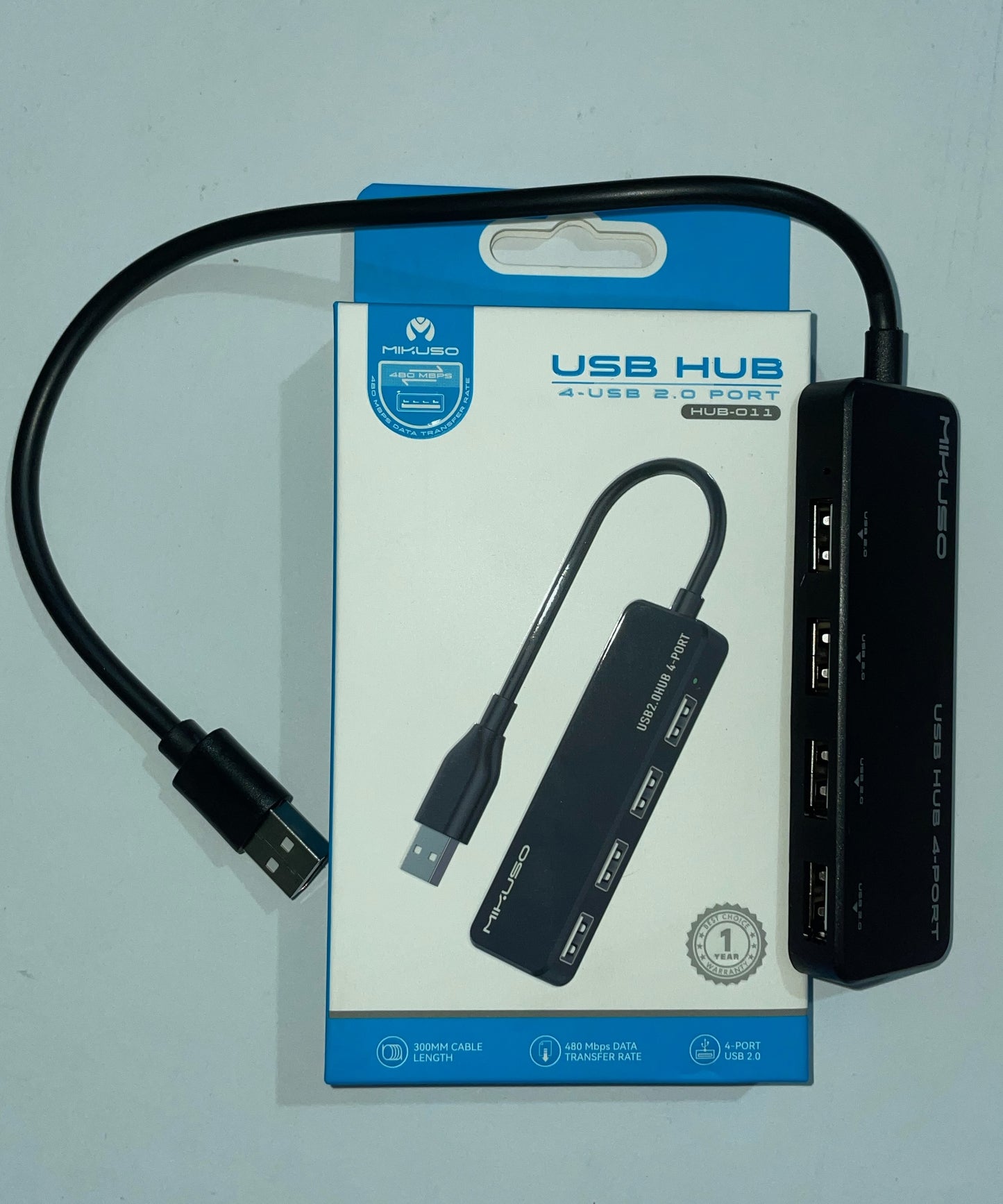 Premium 4-Port USB 2.0 Hub for Enhanced Connectivity and Durability, Compatible With All Devices